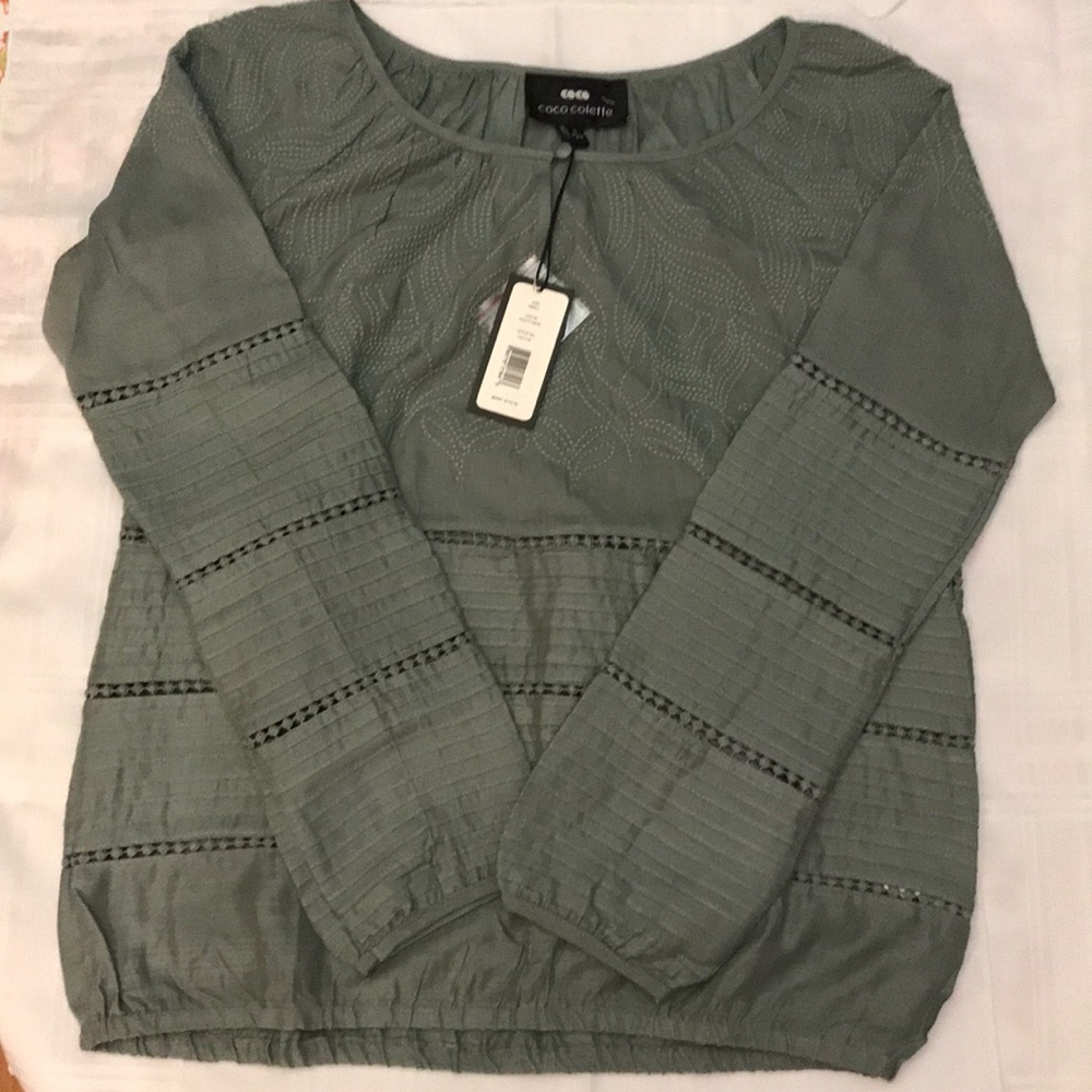 Coco Colette dusty sage blouse, size S